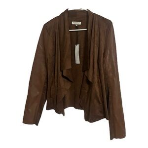 Womens Bagatelle FAUX Ever Leather Brown Jacket – Size M